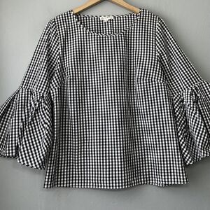🌸 3/$15 Jane and Delancey Black and White Gingham Blouse